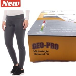 🆕 Hot Chillys Geo-Pro Base Layer Bottoms ☀️ UPF 30+ gray
